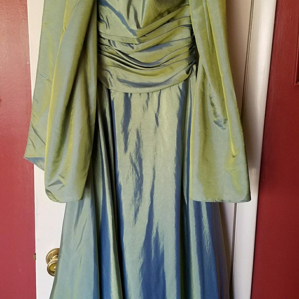 Bari Jay formal gown iridescent green size 5/6